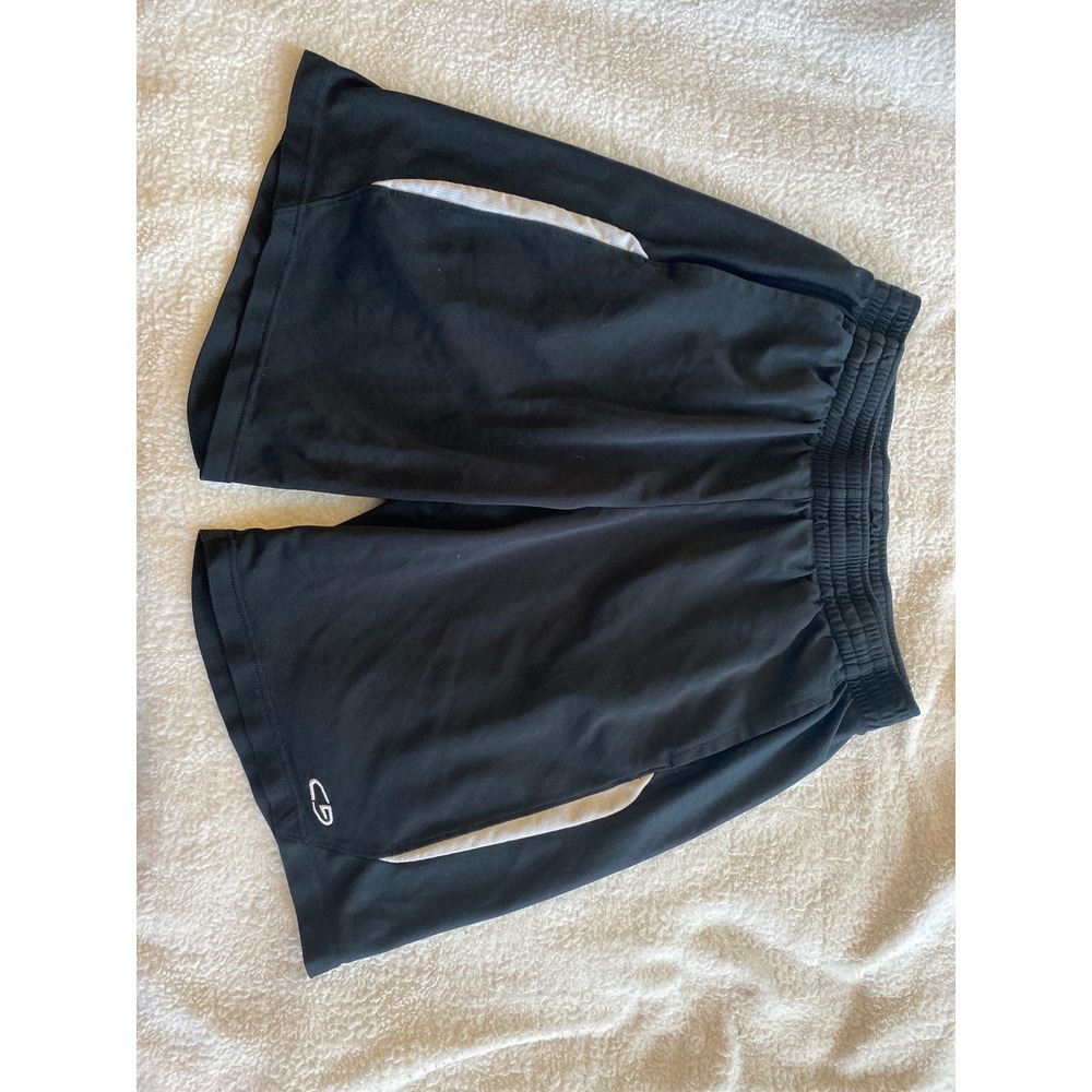 C9 by Champion Mens Black Athletic Gym Shorts Mesh Inset Pockets Large